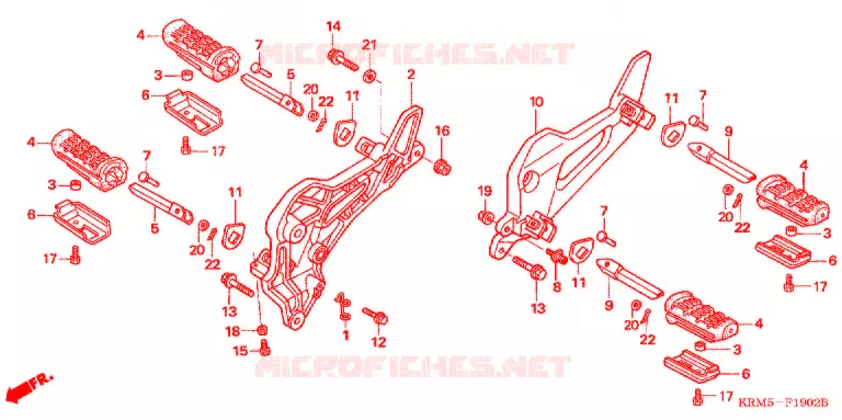 REPOSE PIED (3) Honda MOTO 150 CG 2007  CG150S7