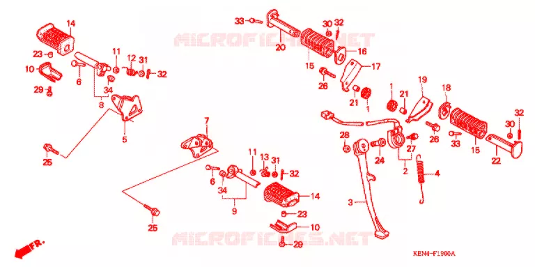 REPOSE PIED Honda MOTO 250 REBEL 2001  CMX250C1