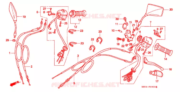 COMMODOS - POIGNEES Honda MOTO 250 REBEL 2002  CMX250C2