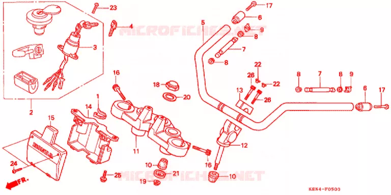 GUIDON Honda MOTO 250 REBEL 1996  CMX250CT