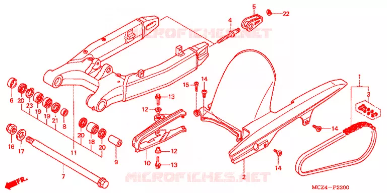 BRAS OSCILLANT Honda MOTO 900 HORNET 2005  CB900F5_A
