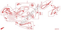 CAPOT DE RESERVOIR pour Honda CBR 1000 RR ABS RED 2012