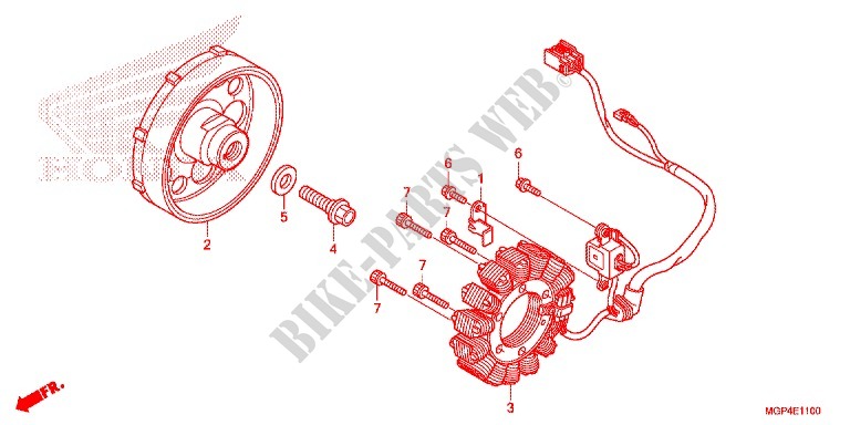 ALTERNATEUR pour Honda CBR 1000 RR ABS RED 2012