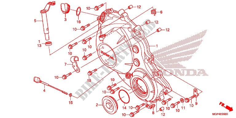 CARTER MOTEUR DROIT pour Honda CBR 1000 RR ABS RED 2012