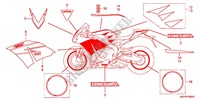 AUTOCOLLANTS (3) pour Honda CBR 1000 RR SP ABS TRICOLOUR 2014