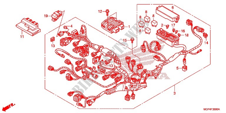 FAISCEAU DES FILS (CBR1000RR/S) pour Honda CBR 1000 RR SP ABS TRICOLOUR 2014