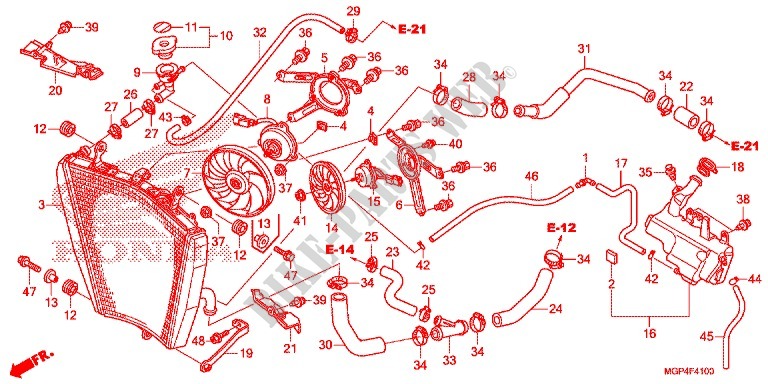RADIATEUR pour Honda CBR 1000 RR SP ABS TRICOLOUR 2014