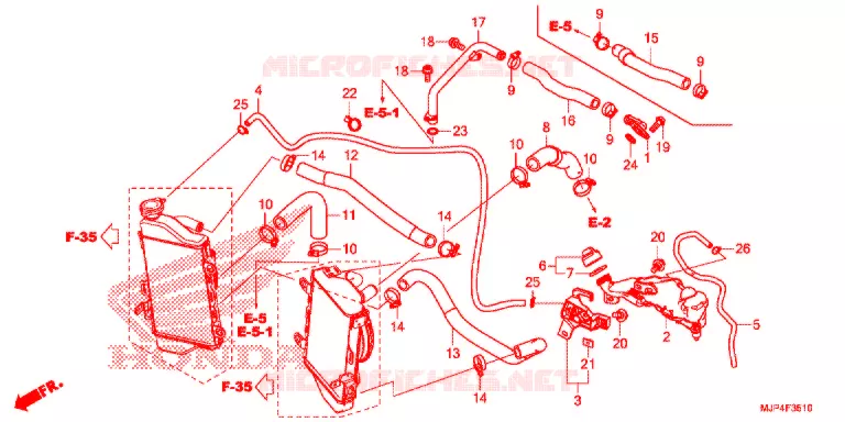 FLEXIBLE DE RADIATEUR Honda MOTO 1000 AFRICA-TWIN 2016  CRF1000AG