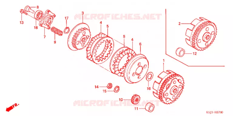 EMBRAYAGE Honda MOTO 100 CRF 2004  CRF100F4