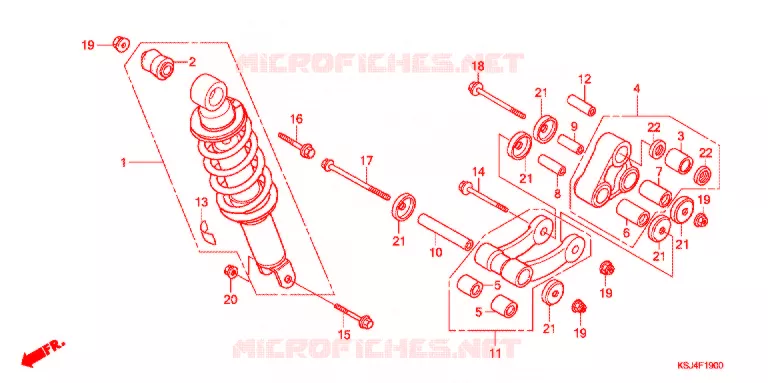 AMORTISSEUR ARRIERE Honda MOTO 100 CRF 2005  CRF100F5