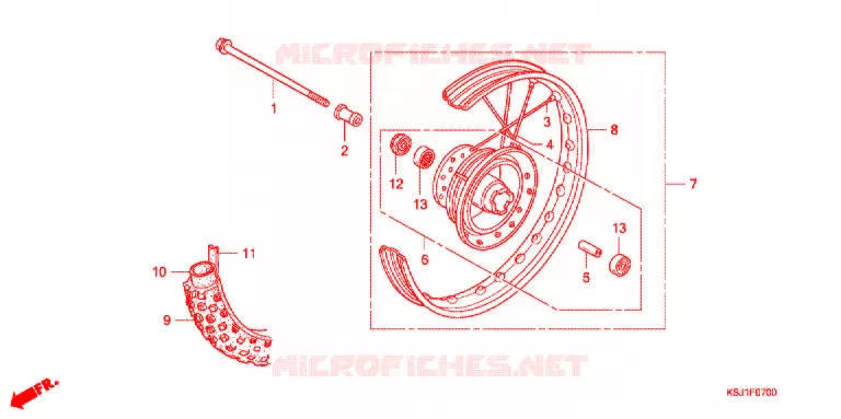 ROUE AVANT Honda MOTO 100 CRF 2005  CRF100F5