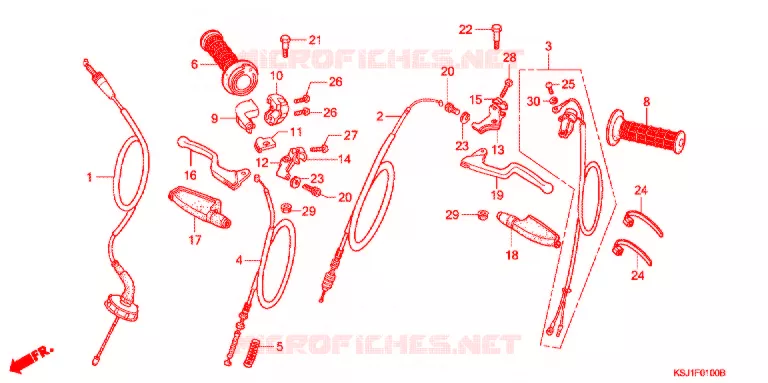 LEVIER DE GUIDON - CABLE Honda MOTO 100 CRF 2006  CRF100F6