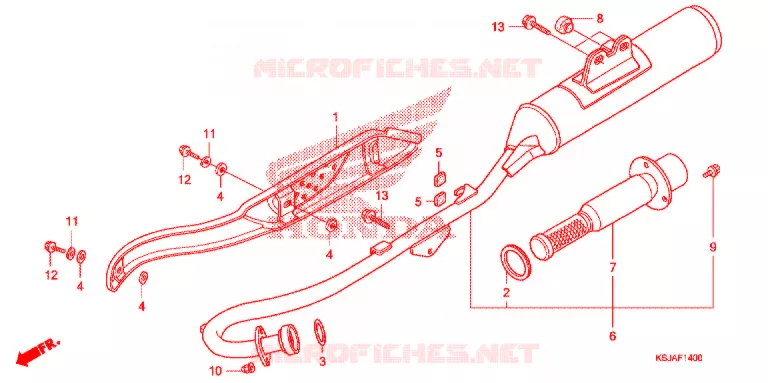 SILENCIEUX D'ECHAPPEMENT Honda MOTO 100 CRF 2008  CRF100F8
