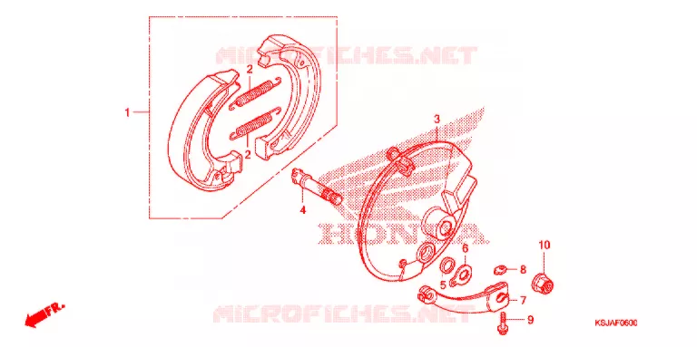 FLASQUE - MACHOIRES DE FREIN AVANT Honda MOTO 100 CRF 2011  CRF100FB