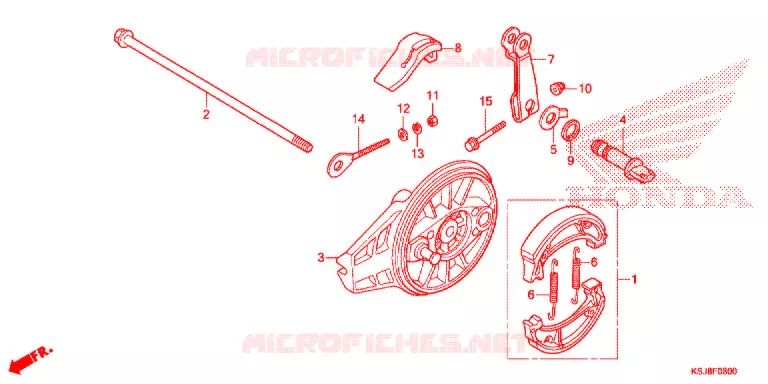 FLASQUE - MACHOIRES DE FREIN ARRIERE Honda MOTO 100 CRF 2012  CRF100FC