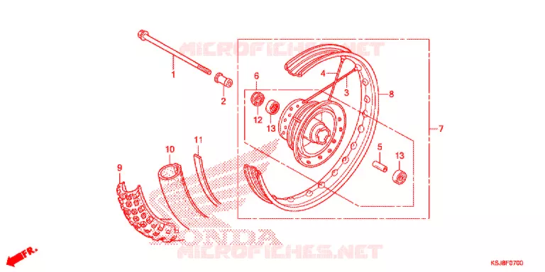 ROUE AVANT Honda MOTO 100 CRF 2013  CRF100FD