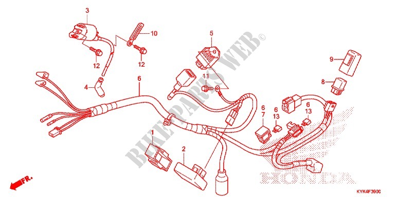 FAISCEAU DES FILS pour Honda CRF 110 2013