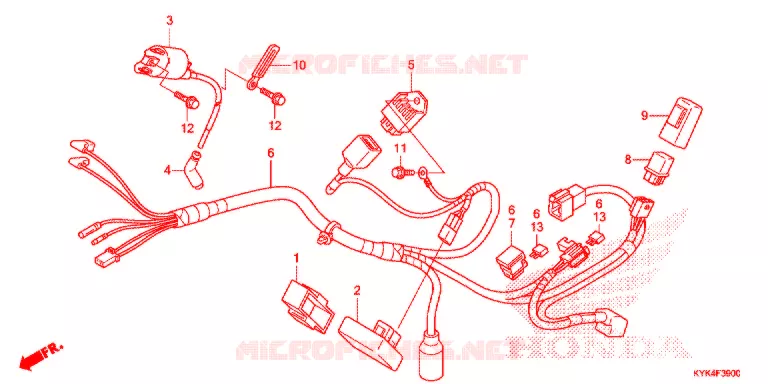 FAISCEAU DES FILS Honda MOTO 110 CRF 2017  CRF110FH