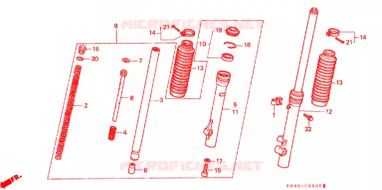 FOURCHE Honda MOTO 100 CRF 2007  CRF100F7