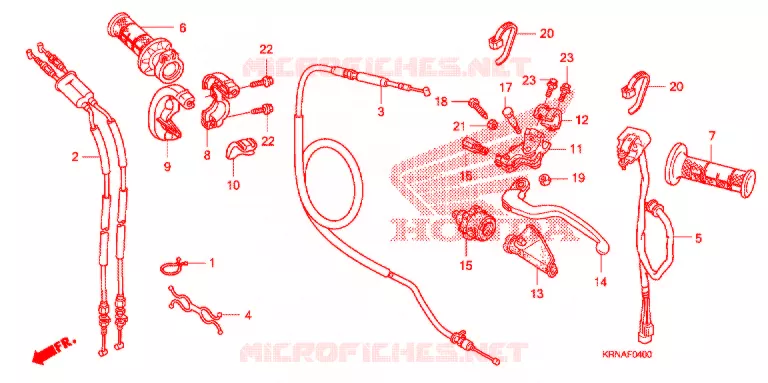 LEVIER DE GUIDON - CABLE - COMMODO Honda MOTO 250 CRF 2010  CRF250RA