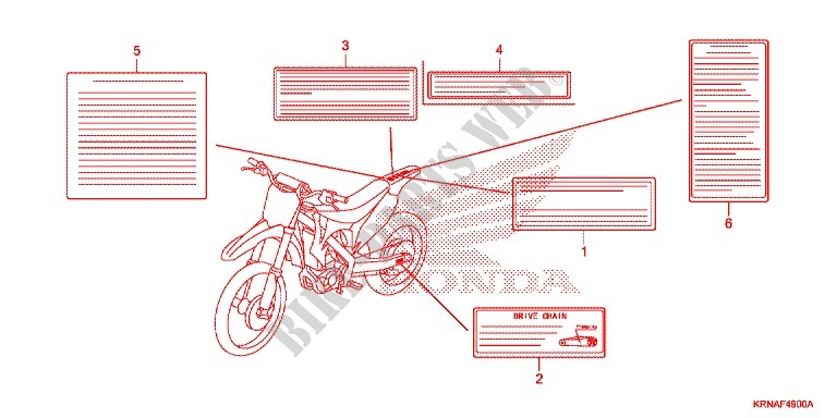 ETIQUETTE DE PRECAUTIONS pour Honda CRF 250 R 2010