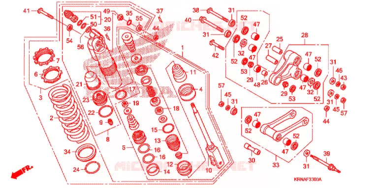 AMORTISSEUR ARRIERE Honda MOTO 250 CRF 2012  CRF250RC