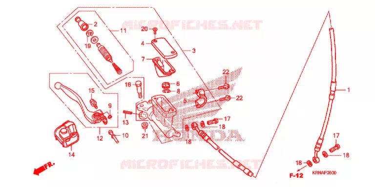 MAITRE CYLINDRE DE FREIN AVANT Honda MOTO 250 CRF 2012  CRF250RC