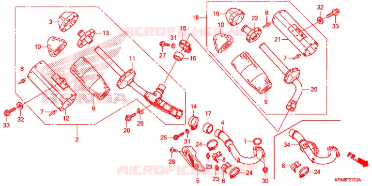 SILENCIEUX D'ECHAPPEMENT Honda MOTO 250 CRF 2015  CRF250RF