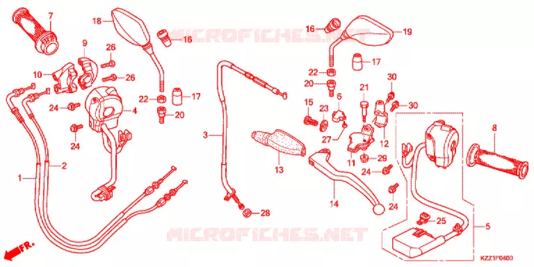 LEVIER DE GUIDON - CABLE - COMMODO Honda MOTO 250 CRF 2013  CRF250LD