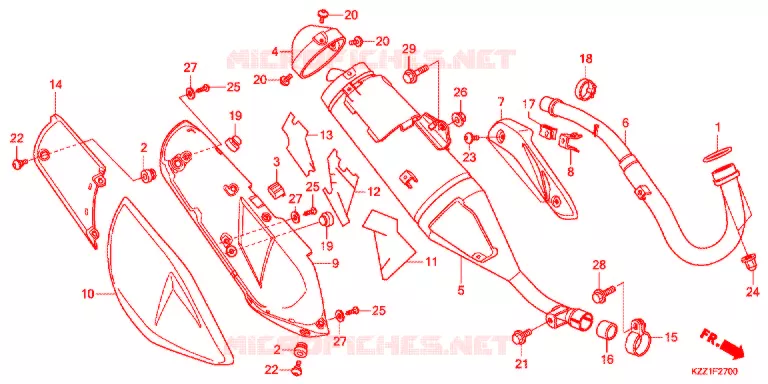 SILENCIEUX D'ECHAPPEMENT Honda MOTO 250 CRF 2015  CRF250MF