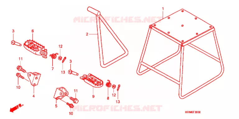 BEQUILLE - REPOSE PIEDS Honda MOTO 250 CRF 2010  CRF250RA