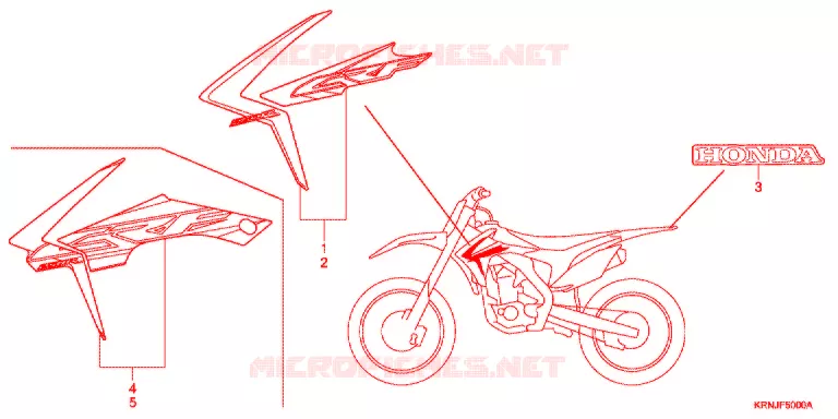 AUTOCOLLANTS Honda MOTO 250 CRF 2017  CRF250RG