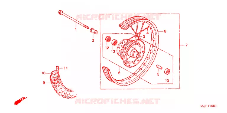 ROUE AVANT Honda MOTO 100 CRF 2005  CRF100F5
