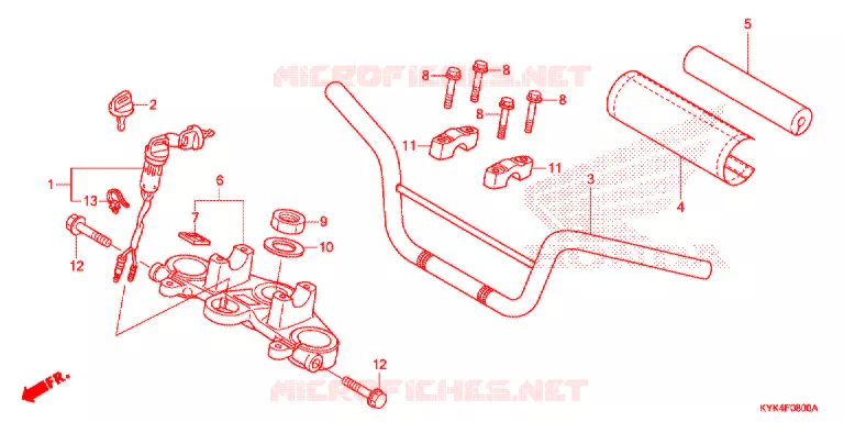 GUIDON - TE DE FOURCHE Honda MOTO 110 CRF 2014  CRF110FE