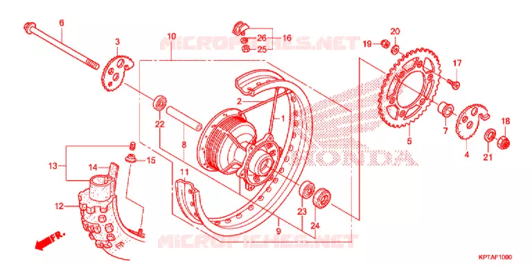 ROUE ARRIERE Honda MOTO 150 CRF 2012  CRF150FC