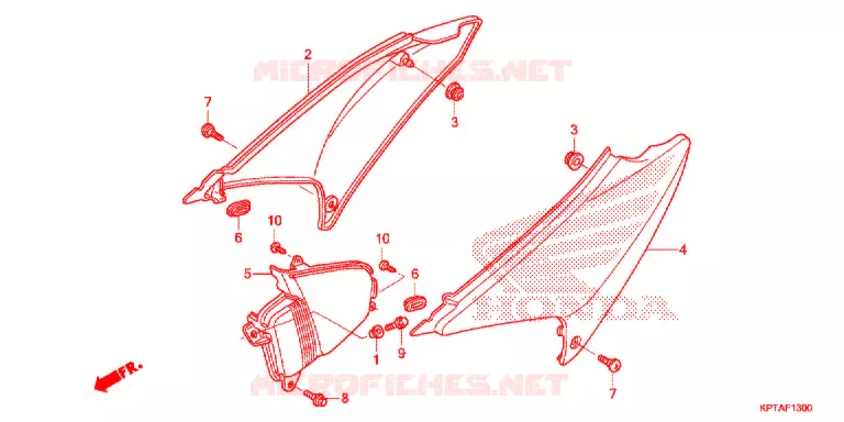 COUVERCLES LATERAUX Honda MOTO 150 CRF 2013  CRF150FD