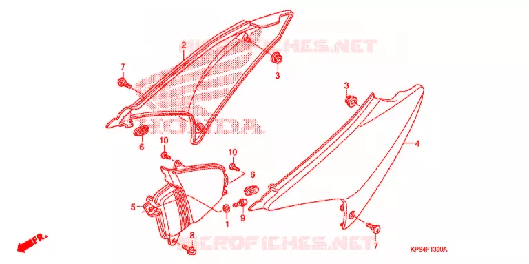 COUVERCLES LATERAUX Honda MOTO 230 CRF 2004  CRF230F4