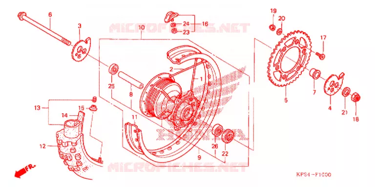 ROUE ARRIERE Honda MOTO 230 CRF 2012  CRF230FB