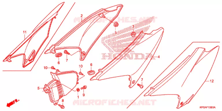 COUVERCLES LATERAUX Honda MOTO 230 CRF 2013  CRF230FD
