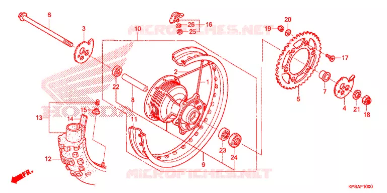 ROUE ARRIERE Honda MOTO 230 CRF 2017  CRF230FH