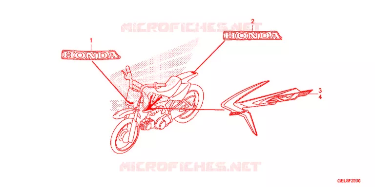 AUTOCOLLANTS Honda MOTO 50 CRF 2013  CRF50FD