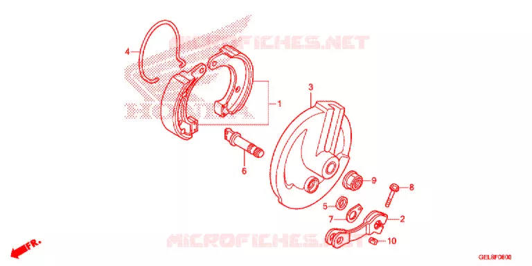 FLASQUE - MACHOIRES DE FREIN AVANT Honda MOTO 50 CRF 2013  CRF50FD