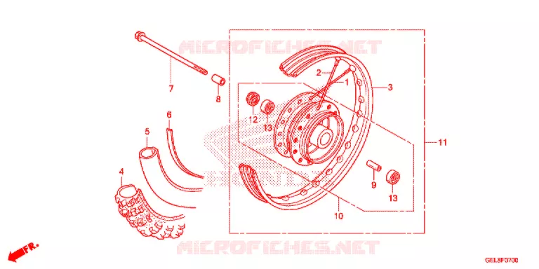 ROUE AVANT Honda MOTO 50 CRF 2014  CRF50FE
