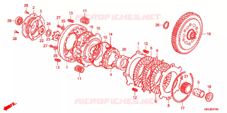 EMBRAYAGE Honda MOTO 50 CRF 2014  CRF50FE