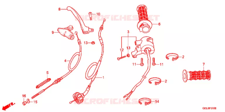 LEVIER DE GUIDON - CABLE - COMMODO Honda MOTO 50 CRF 2019  CRF50FE