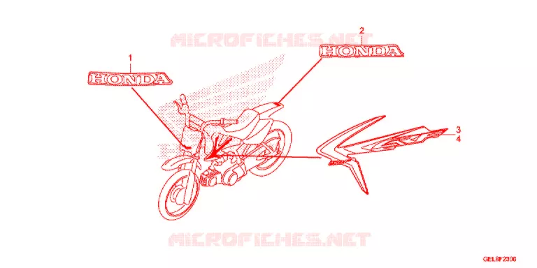 AUTOCOLLANTS Honda MOTO 50 CRF 2015  CRF50FF