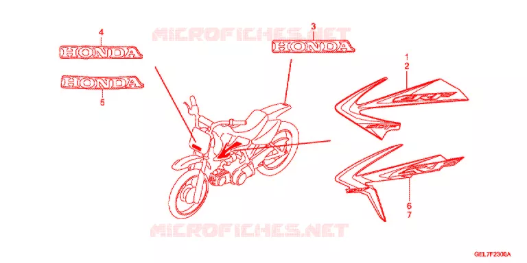 AUTOCOLLANTS Honda MOTO 50 CRF 2018  CRF50FH