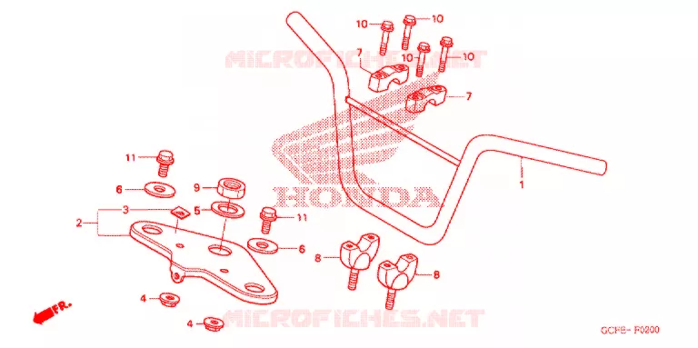 GUIDON - TE DE FOURCHE Honda MOTO 70 CRF 2004  CRF70F4