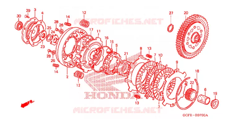 EMBRAYAGE Honda MOTO 70 CRF 2005  CRF70F5
