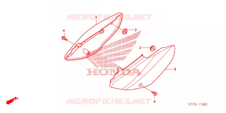 COUVERCLES LATERAUX Honda MOTO 70 CRF 2005  CRF70F5
